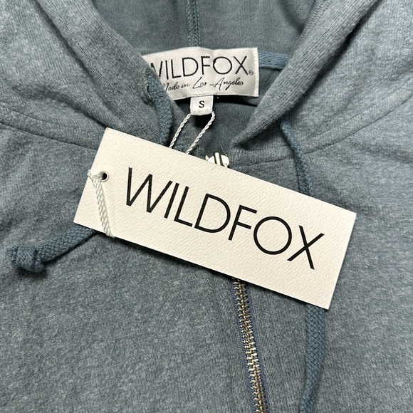 Wildfox Gray Sport Carta SUPER SOFT Full Zip Hoodie Jacket, S (runs big)  NWT - Picture 5 of 9